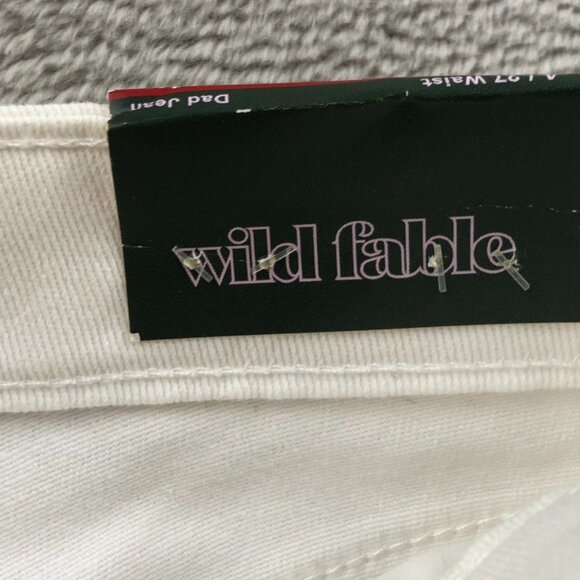 NWT Wild Fable Womens Dad Jeans Size 4 High Rise White Distressed Denim Straight - Picture 14 of 16